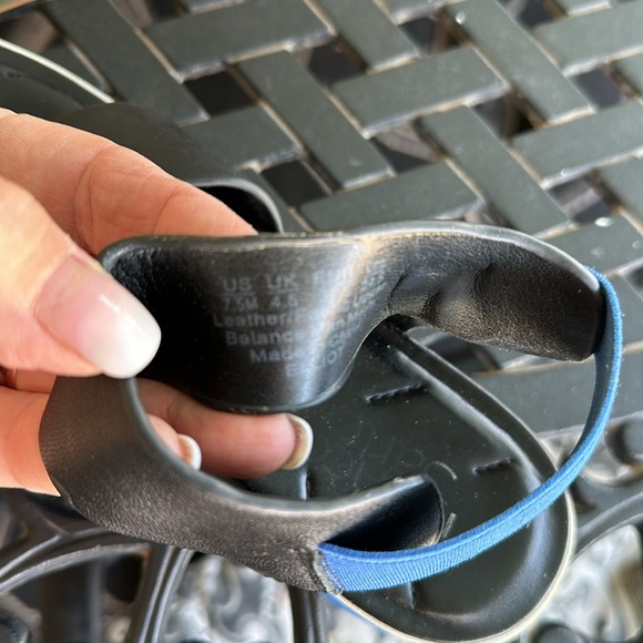 Franco Sarto Platform Sandals. Blue & Black & White. - Picture 4 of 4